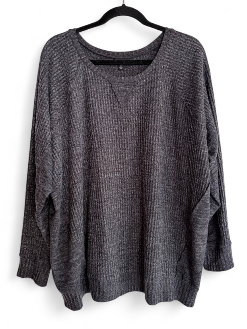 Torrid Charcoal Heather Gray Waffle Knit Sweatshirt Size 3